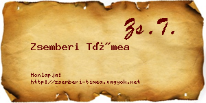 Zsemberi Tímea névjegykártya